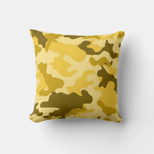 Geel Camo Worpkussen Kussen