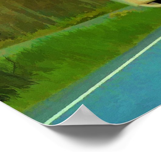 Geel Cargo Truck Highway Driving Art Poster (Hoek)