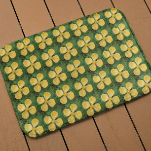 Geel Celandine Poppy Floral Pattern Badmat