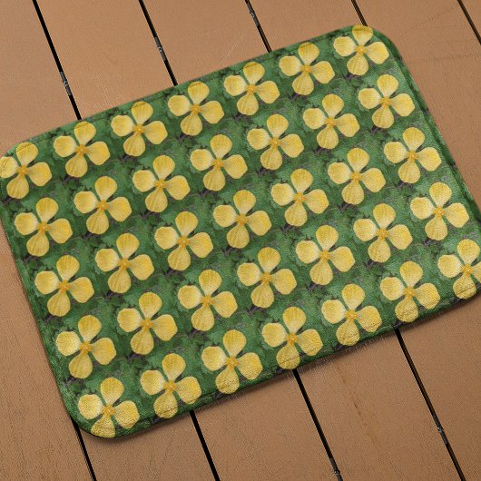 Geel Celandine Poppy Floral Pattern Badmat