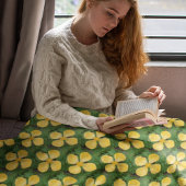 Geel Celandine Poppy Floral Pattern Fleece Deken