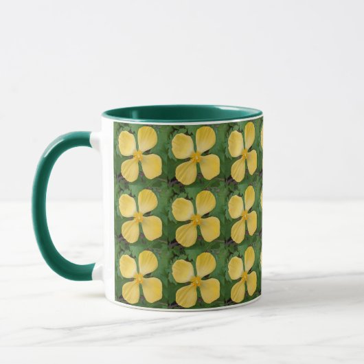 Geel Celandine Poppy Floral Pattern Mok (Links)