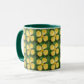 Geel Celandine Poppy Floral Pattern Mok (Voorkant links)
