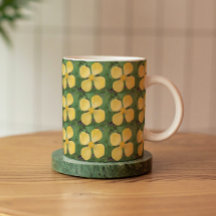 Geel Celandine Poppy Floral Pattern