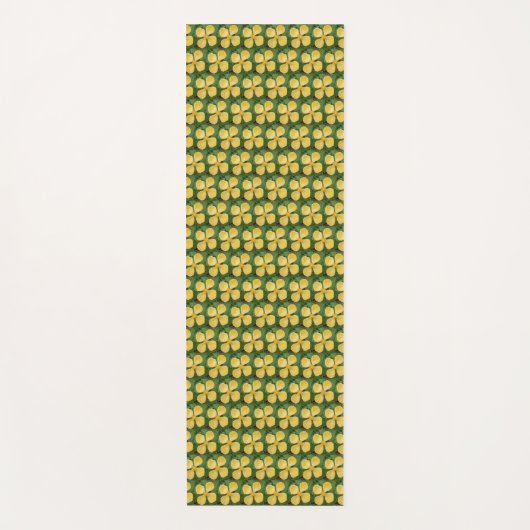 Geel Celandine Poppy Floral Pattern Yogamat (Voorkant)