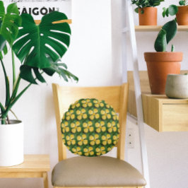 Geel Celandine Poppy Floral Rond Kussen