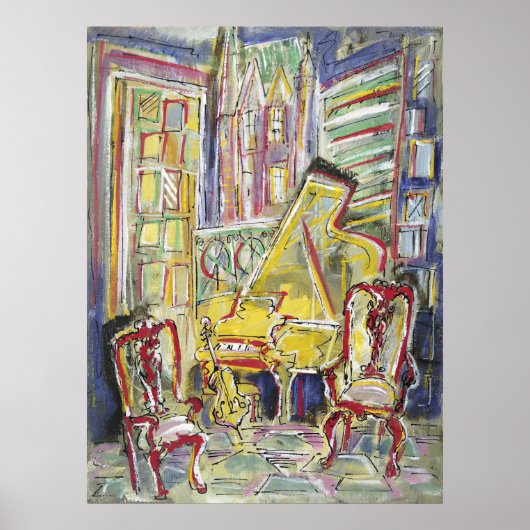 Geel, Cello, Mellow Poster (Voorkant)