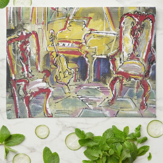 Geel, Cello Theedoek (Gevouwen)