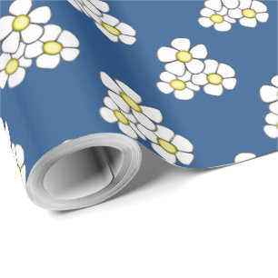 Geel centered Daisy Wrapping Paper Cadeaupapier