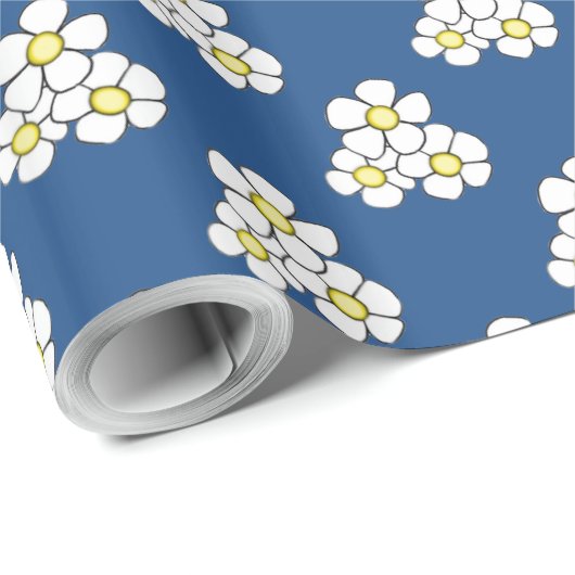 Geel centered Daisy Wrapping Paper Cadeaupapier (Rol Hoek)