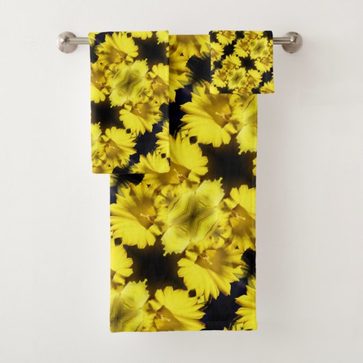 Geel centrum Abstracte bloemen Bad Handdoek (Insitu)
