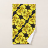 Geel centrum Abstracte bloemen Bad Handdoek (Handdoek)