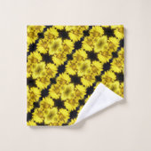 Geel centrum Abstracte bloemen Bad Handdoek (Wasdoekje)