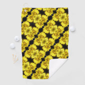 Geel centrum Abstracte bloemen Golfhanddoek (Insitu)
