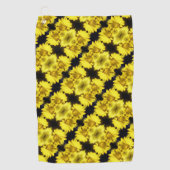 Geel centrum Abstracte bloemen Golfhanddoek (Voorkant)