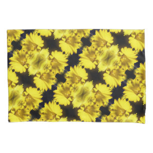 Geel centrum Abstracte bloemen Kussensloop