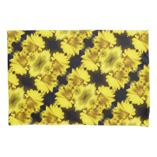Geel centrum Abstracte bloemen Kussensloop (Voorkant)