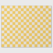 Geel Check Checkerboard Patroon Cadeaupapier (Vlak)