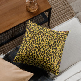 Geel Cheetah Print met Black Spots Sierkussen