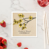 Geel  Cherry Blossom Paper Napkins Servetten (Insitu)