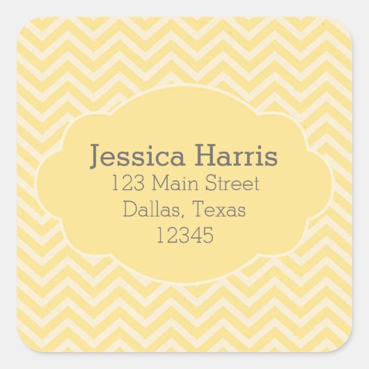 Geel Chevron Adreslabel sticker (Voorkant)