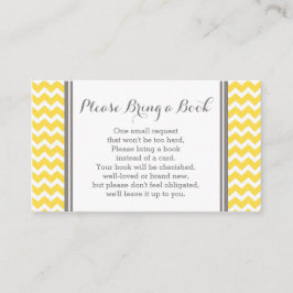 Geel Chevron Baby shower Boek Aanvraag Kaart