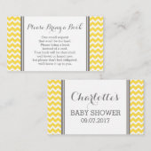 Geel Chevron Baby shower Boek Aanvraag Kaart (Voorkant / Achterkant)