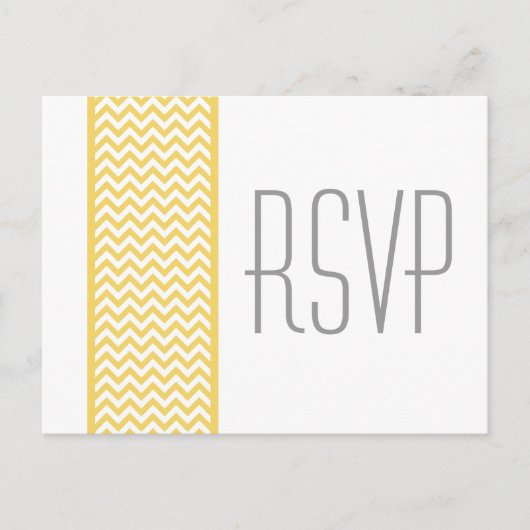Geel Chevron Border RSVP Briefkaart (Voorkant)