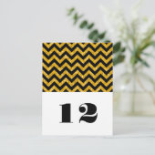 Geel Chevron Glitter Table Briefkaart (Staand voorkant)