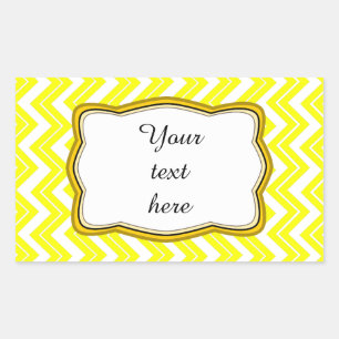 Geel Chevron-label Rechthoekige Sticker