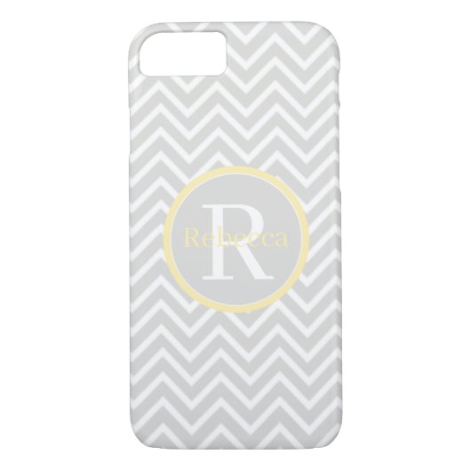 Geel Chevron Monogram daar Case-Mate iPhone Case (Achterkant)