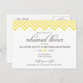 Geel Chevron Oefenavond Eetgelegenheid Uitnodiging (Voorkant / Achterkant)