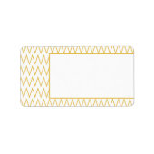 Geel Chevron Patroon Blank Adresetiketten Etiket (Voorkant)