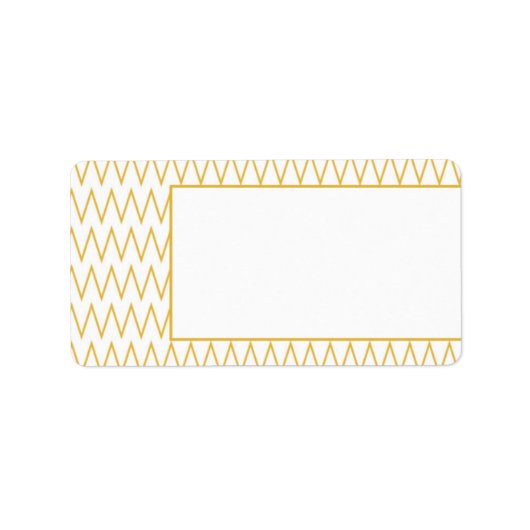 Geel Chevron Patroon Blank Adresetiketten Etiket (Voorkant)