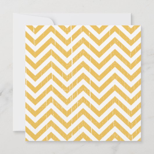 Geel Chevron Stripes Gold Bow Stropdas Baby shower Kaart (Achterkant)