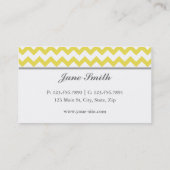 Geel Chevron Zig Zag Pattern Elegant Modern Visitekaartje (Achterkant)