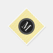 Geel Chevron zigzag gepersonaliseerd monogram Servet (Hoek)