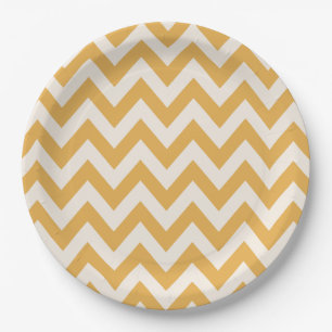 Geel Chevron zigzag patroon Papieren Bordje