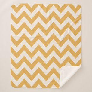 Geel Chevron zigzag patroon Sherpa Deken