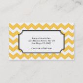 Geel chevron zigzag patroon stijlvol persoonlijk visitekaartje (Achterkant)