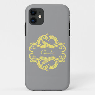 Geel Chic Damask BT iPhone 5 Hoesje