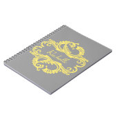 Geel Chic Damask Notitieboek (Linkerzijde)
