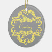 Geel Chic Damask Ornament (Links)
