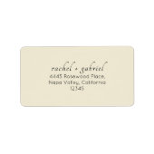 Geel | Chic Eenvoudig Schone Trouwadres Etiket (Voorkant)