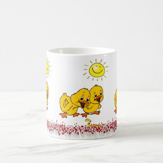 Geel Chick Floral Sun Worm Mok (Center)