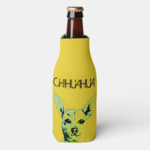 Geel Chihuahua thema fles koeler