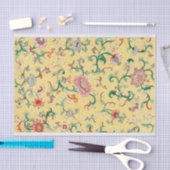 Geel Chinees Bloemen Decoupage Tissue Papier (Craft)