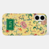 Geel Chinees Bloemstuk Custom Monogram Case-Mate iPhone Case (Achterkant (horizontaal))