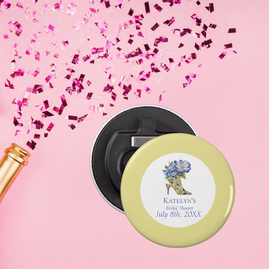 Geel Chinoiserie High-Heel Shoe Vrijgezellenfeest Button Flesopener
