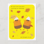 Geel | Chocolade Candy Corn Duo | Thanksgiving Feestdagenkaart (Voorkant)